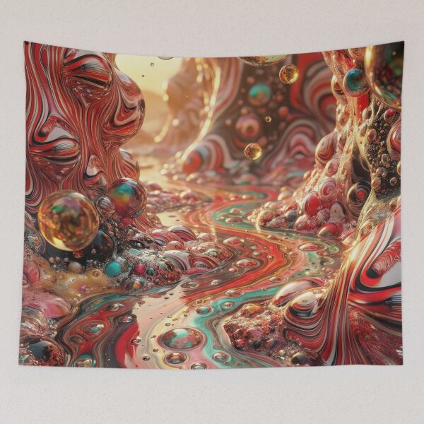 Item preview, Psychedelic Marble Canyon – Surreal Red & Teal Landscape designed and sold by B-Russ-Stuff.
