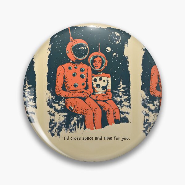 Item preview, Retro Sci-Fi Valentine's, Polkadot Astronauts, I'd Cross Space and Time for You designed and sold by AHumanInTheLoop.