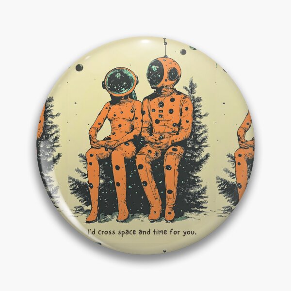 Item preview, Retro Sci-Fi Valentine's, Polkadot Astronauts, I'd Cross Space and Time for You designed and sold by AHumanInTheLoop.