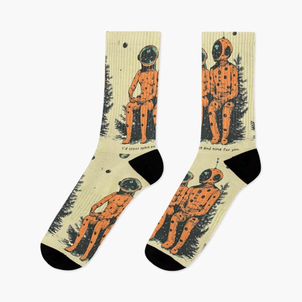 Item preview, Retro Sci-Fi Valentine's, Polkadot Astronauts, I'd Cross Space and Time for You designed and sold by AHumanInTheLoop.