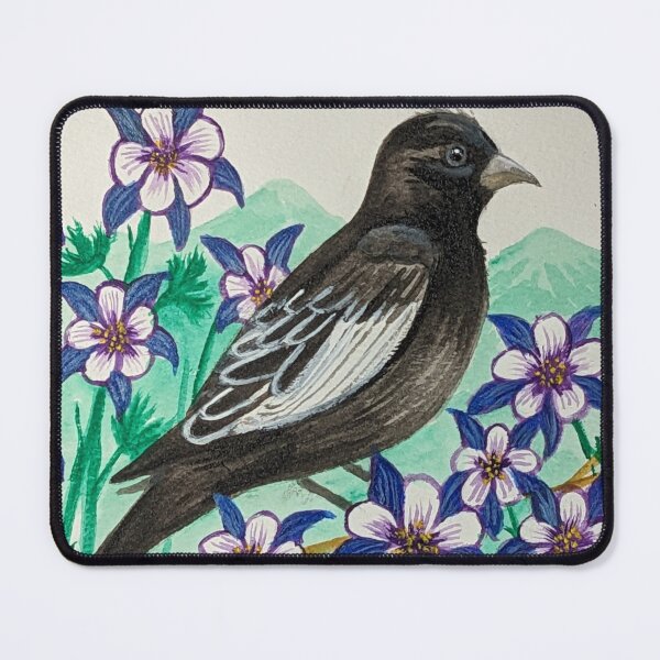 Item preview, Colorado state bird and flower, the lark bunting and Rocky Mountain columbine  designed and sold by Matt Starr Fine Art .