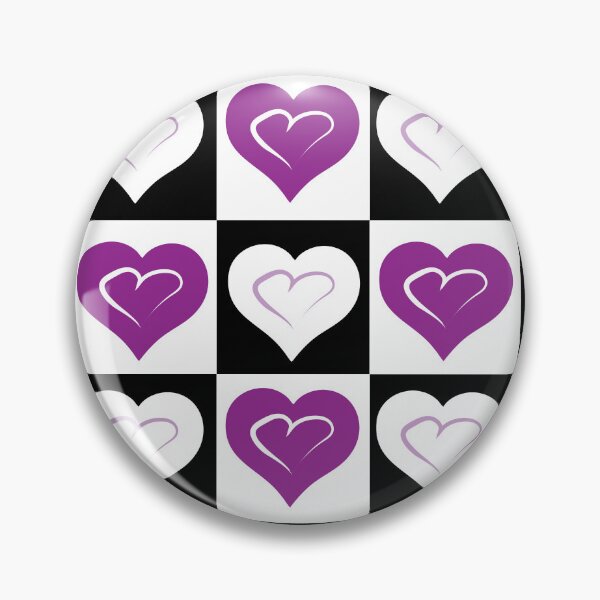 Item preview, Purple & White Hearts on Black Checkered Background designed and sold by Digitalmyth's Designs.