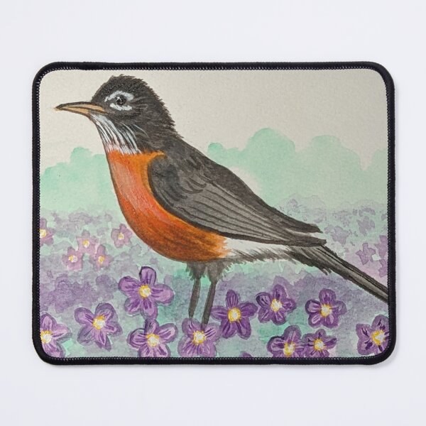 Item preview, Wisconsin state bird and flower, the robin and wood violet  designed and sold by Matt Starr Fine Art .