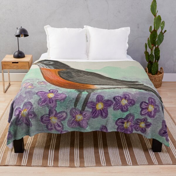 Item preview, Wisconsin state bird and flower, the robin and wood violet  designed and sold by Matt Starr Fine Art .