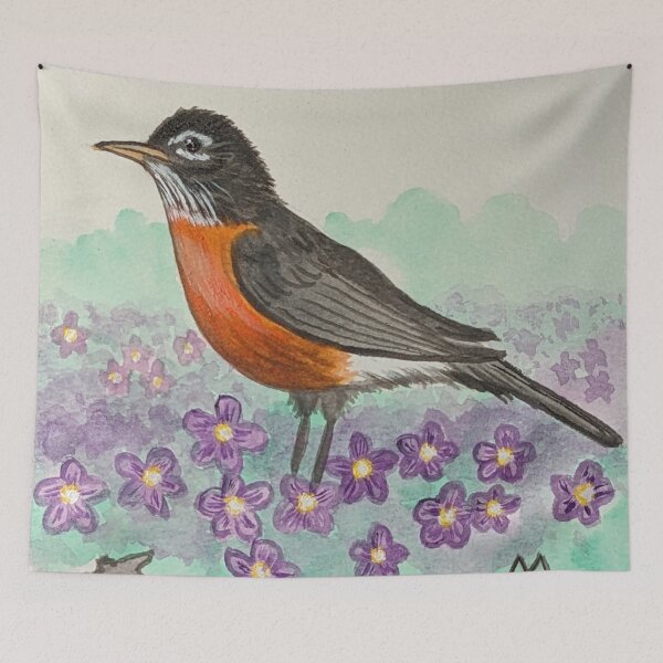 Item preview, Wisconsin state bird and flower, the robin and wood violet  designed and sold by Matt Starr Fine Art .