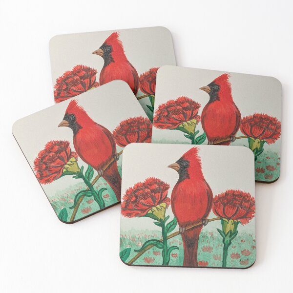 Item preview, Ohio state bird and flower, the cardinal and red carnation  designed and sold by Matt Starr Fine Art .
