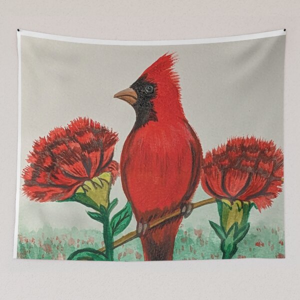 Item preview, Ohio state bird and flower, the cardinal and red carnation  designed and sold by Matt Starr Fine Art .