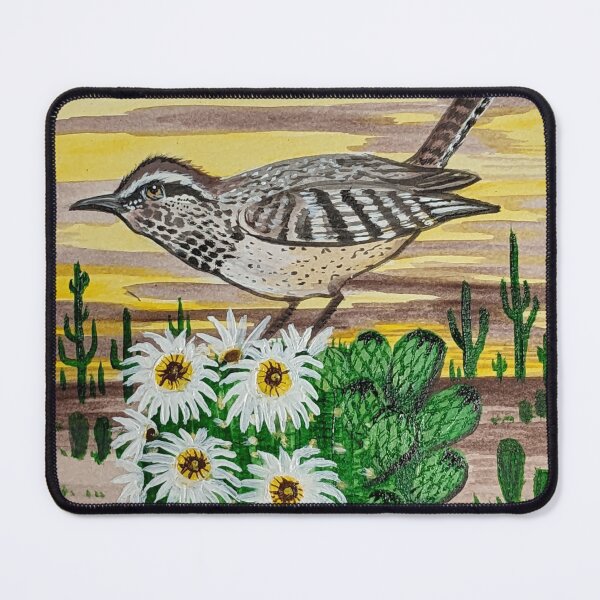 Item preview, Arizona state bird and flower, the cactus wren and saguaro cactus flower  designed and sold by Matt Starr Fine Art .