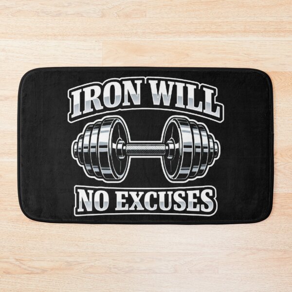 Item preview, Iron Will No Excuses – Hardcore Gym Motivation Design designed and sold by wanado.