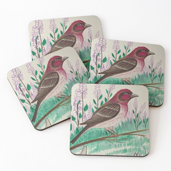 Item preview, New Hampshire state bird and flower, the purple finch and purple lilac designed and sold by Matt Starr Fine Art .