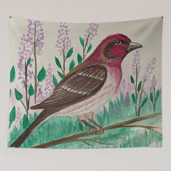 Item preview, New Hampshire state bird and flower, the purple finch and purple lilac designed and sold by Matt Starr Fine Art .