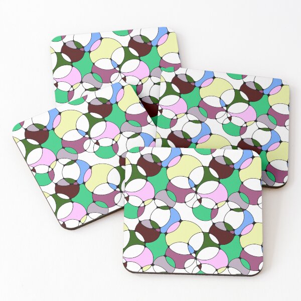 Item preview, Neurographic Joy Abstract Overlapping Shapes Green Plum Blue Yellow designed and sold by thecolorbirdie.