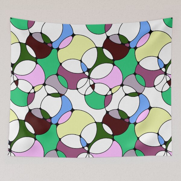 Item preview, Neurographic Joy Abstract Overlapping Shapes Green Plum Blue Yellow designed and sold by thecolorbirdie.