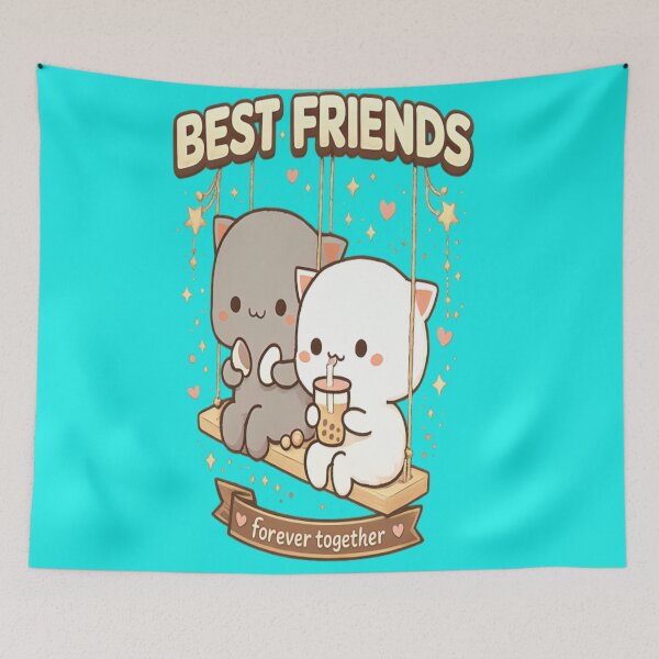 Item preview, Cute Best Friends Cats Swinging Together designed and sold by CatLovers Studio.
