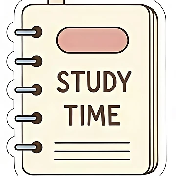Artwork thumbnail, Study Time Notebook Sticker by polamaged
