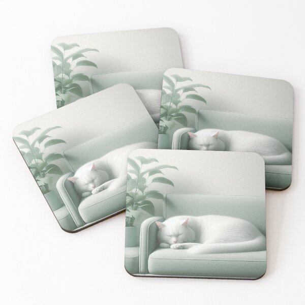 Item preview, WHITE CAT SLEEPING designed and sold by GMICHAELSF.