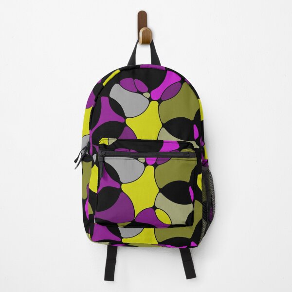 Item preview, Neurographic Joy Abstract Overlapping Shapes Magenta Lemon Yellow Purple Black designed and sold by thecolorbirdie.