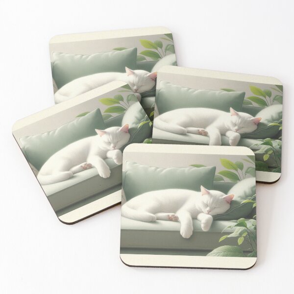 Item preview, WHITE CAT SLEEPING designed and sold by GMICHAELSF.