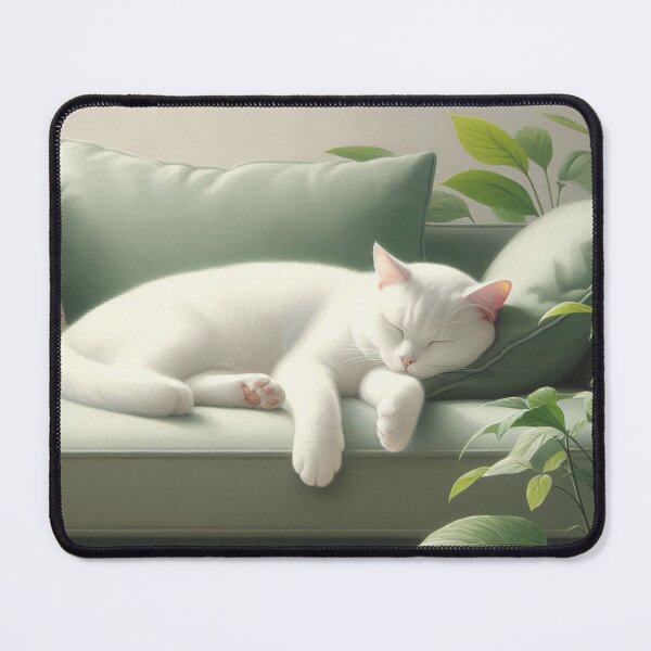 Item preview, WHITE CAT SLEEPING designed and sold by GMICHAELSF.