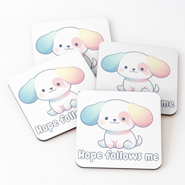 Item preview, Hope Follows Me – Cute Pastel Puppy with Positive Quote designed and sold by soletstudio.