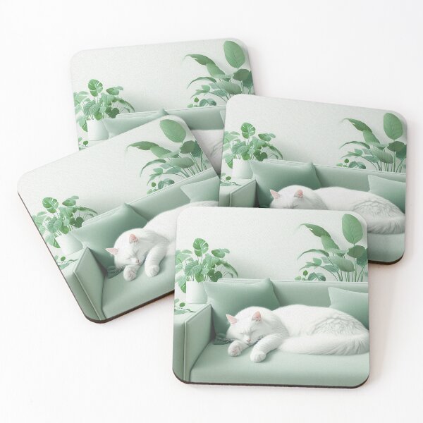Item preview, WHITE CAT SLEEPING designed and sold by GMICHAELSF.