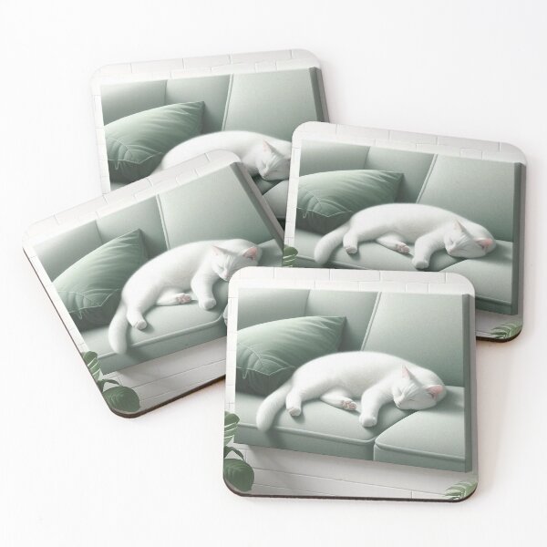 Item preview, WHITE CAT SLEEPING designed and sold by GMICHAELSF.