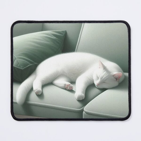 Item preview, WHITE CAT SLEEPING designed and sold by GMICHAELSF.