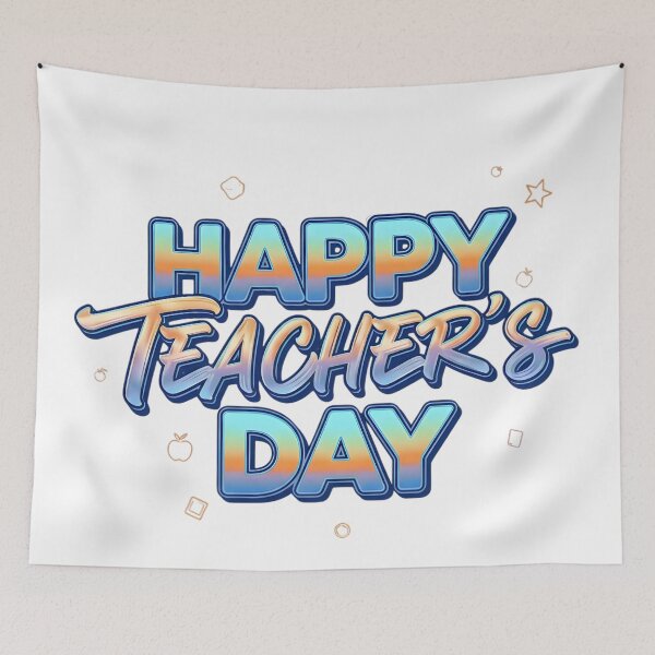 Item preview, Clean Gradient Typography: Happy Teacher's Day designed and sold by VibranPalette.