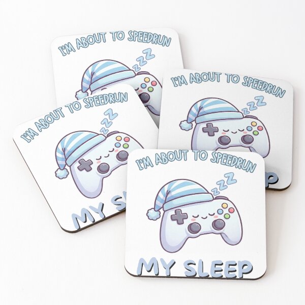 Item preview, I'm About to Speedrun My Sleep – Cute Sleeping Gamer Art designed and sold by PHRASEandSTYLE.