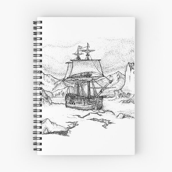 Item preview, Pointillist Tall Ship in Arctic Waters designed and sold by wbhny.