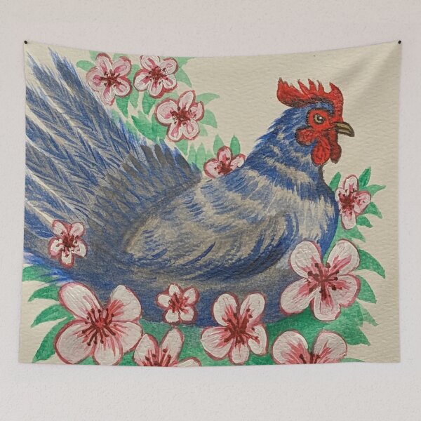 Item preview, Delaware state bird and flower, the blue hen and peach blossom  designed and sold by Matt Starr Fine Art .