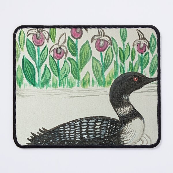 Item preview, Minnesota state bird & flower, the loon and pink-and-white lady's slipper  designed and sold by Matt Starr Fine Art .