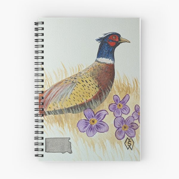 Item preview, South Dakota state bird & flower, the ring-necked pheasant and American pasque designed and sold by Matt Starr Fine Art .