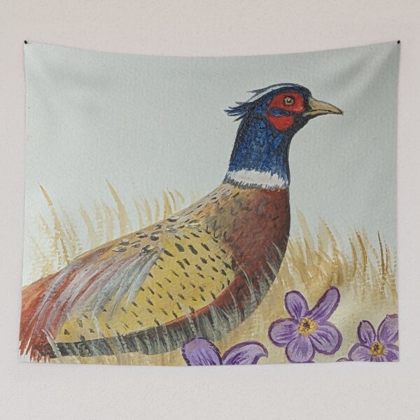 Item preview, South Dakota state bird & flower, the ring-necked pheasant and American pasque designed and sold by Matt Starr Fine Art .