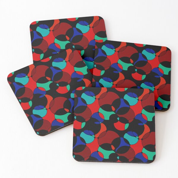 Item preview, Neurographic Joy Abstract Overlapping Shapes Black Red Blue Green designed and sold by thecolorbirdie.