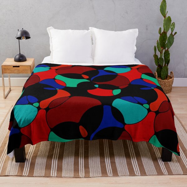 Item preview, Neurographic Joy Abstract Overlapping Shapes Black Red Blue Green designed and sold by thecolorbirdie.