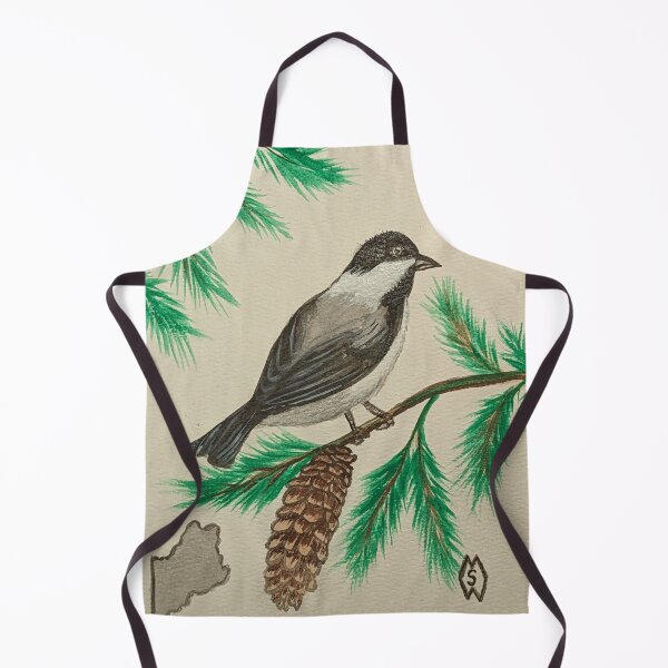 Item preview, Maine state bird and flower, the chickadee and pine cone & tassel designed and sold by Matt Starr Fine Art .