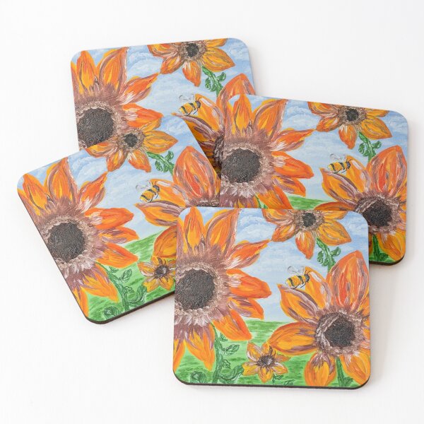 Item preview, Sunflowers and a Bee designed and sold by ladyinthemitten.