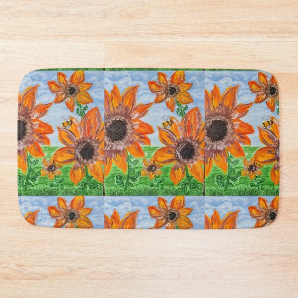 Item preview, Sunflowers and a Bee designed and sold by ladyinthemitten.