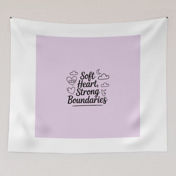 Item preview, Soft Heart, Strong Boundaries – Pastel Self-Love Quote Design designed and sold by teevraa.