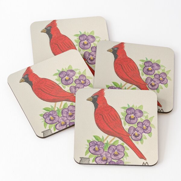 Item preview, Illinois state bird & flower, the cardinal and violet  designed and sold by Matt Starr Fine Art .