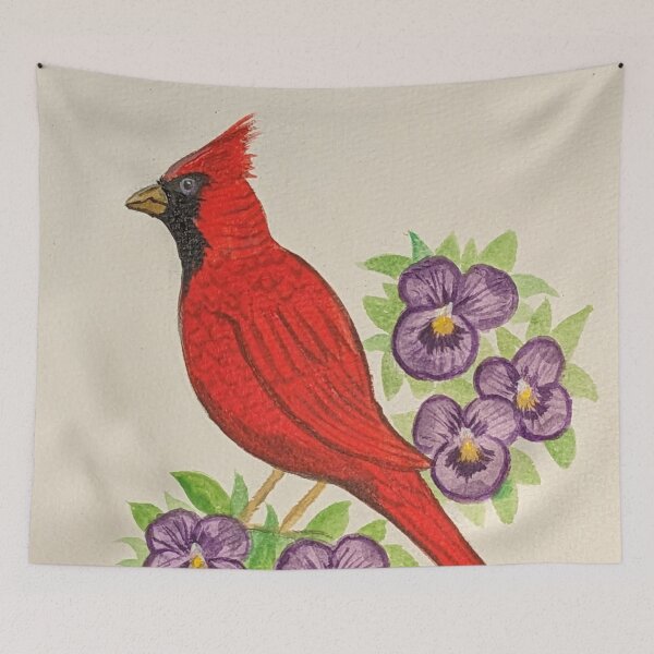 Item preview, Illinois state bird & flower, the cardinal and violet  designed and sold by Matt Starr Fine Art .