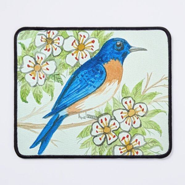 Item preview, Missouri state bird & flower, the eastern bluebird and hawthorn designed and sold by Matt Starr Fine Art .
