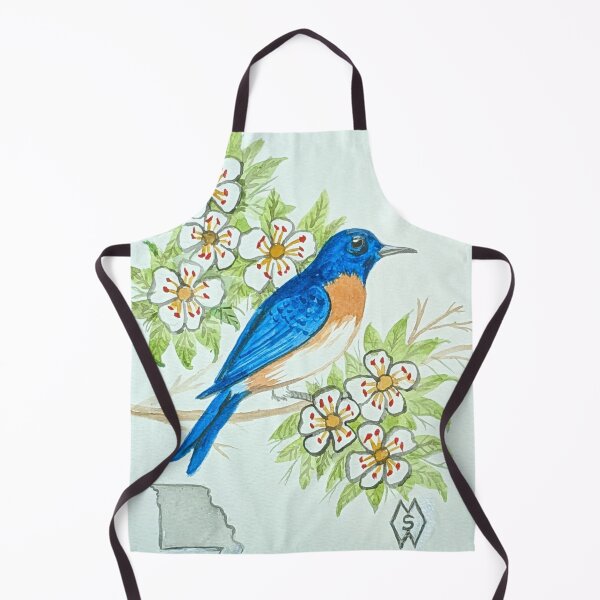 Item preview, Missouri state bird & flower, the eastern bluebird and hawthorn designed and sold by Matt Starr Fine Art .