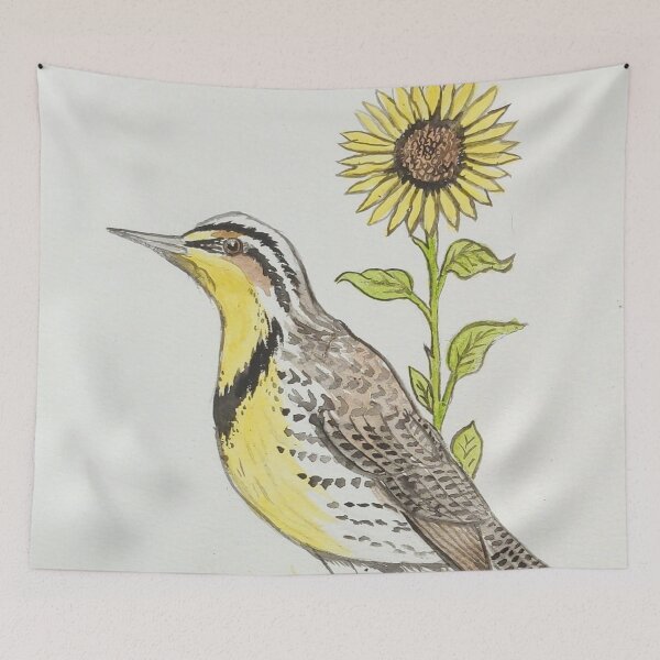 Item preview, Kansas state bird & flower, the western meadowlark & sunflower  designed and sold by Matt Starr Fine Art .