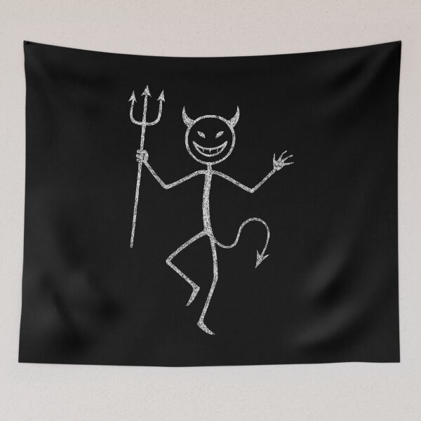 Item preview, Devil Stick Figure Minimalist Dark Art designed and sold by Mortisigil.