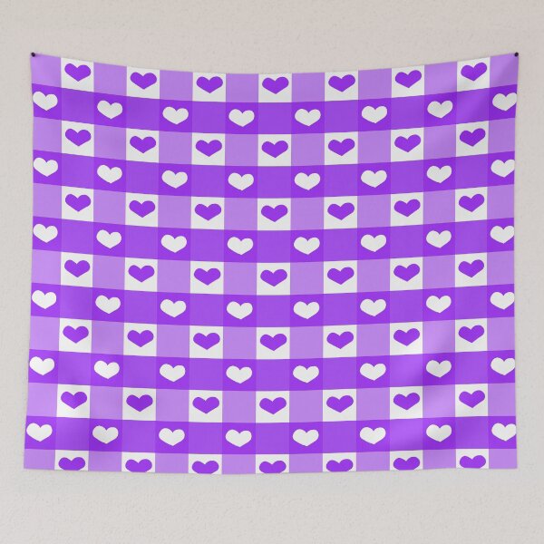 Item preview, Purple Heart gingham plaid pattern designed and sold by Mariecobiz.
