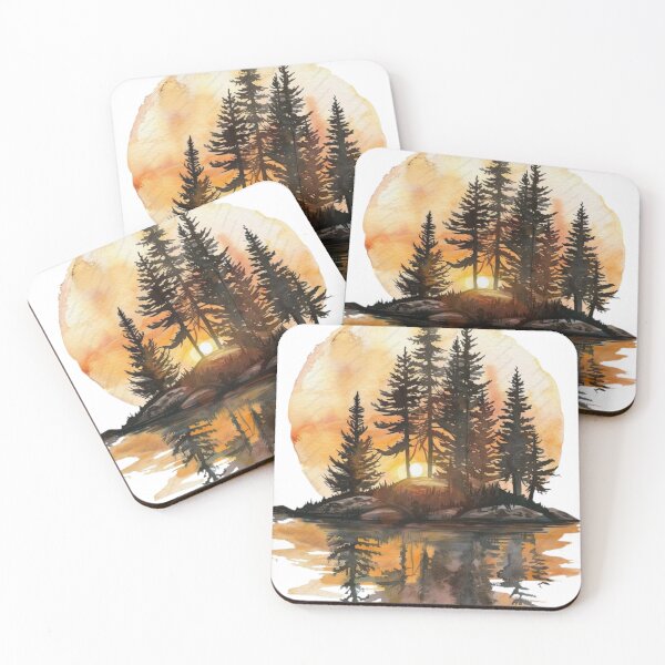 Item preview, Wilderness Forest Sunset Reflection Nature Lover designed and sold by fancy-to-shop.