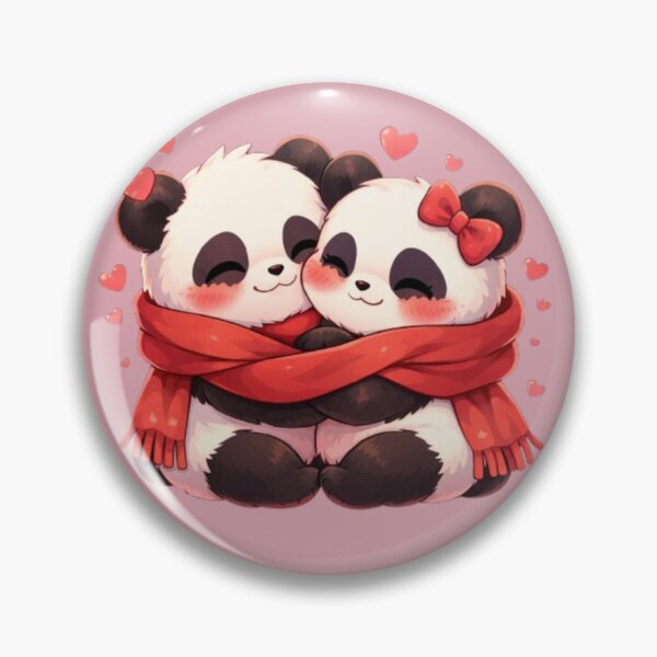 Item preview, Cozy Panda Couple Valentine Hug – Cute Anime Love Sticker designed and sold by CutePearlStudio.