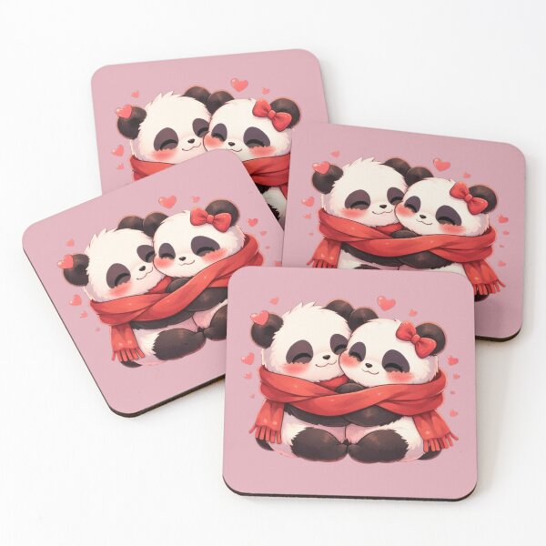 Item preview, Cozy Panda Couple Valentine Hug – Cute Anime Love Sticker designed and sold by CutePearlStudio.